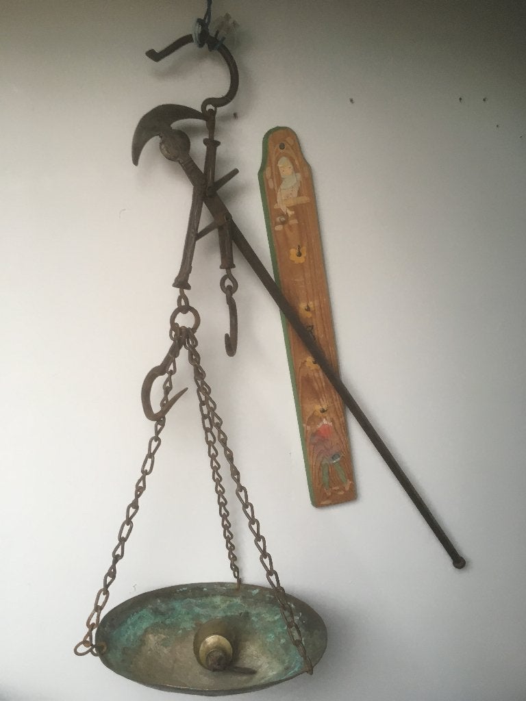 antieke hangweegschaal, koper, Antiek en Kunst, Antiek | Koper en Brons, Ophalen of Verzenden, Koper