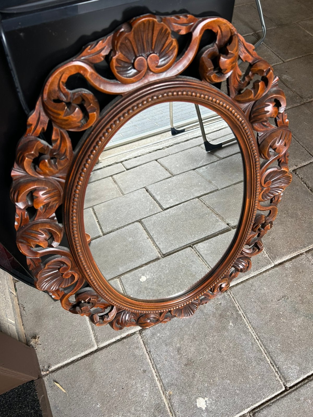 Prachtige Klassieke Ovale Wandspiegel, Ophalen of Verzenden, Rechthoekig