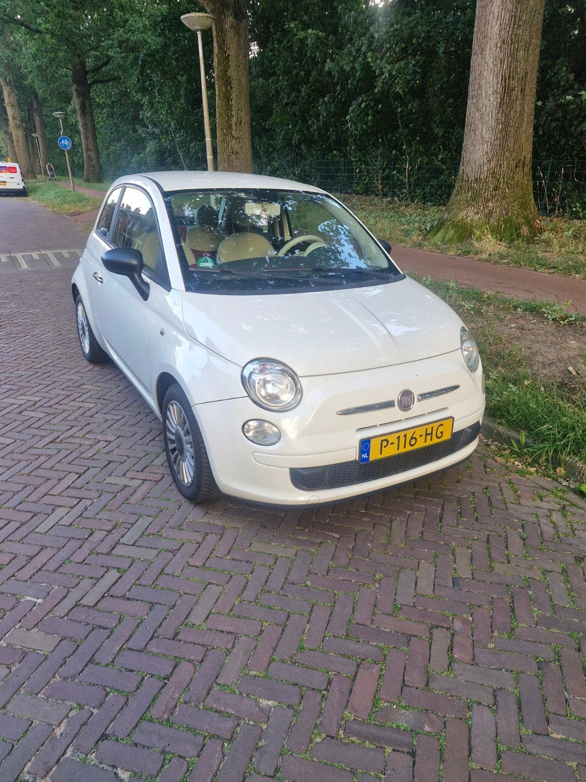 Fiat 500 1.2 C 2008 Wit, Auto's, Fiat, Particulier, Airbags, Airconditioning, Android Auto, Apple Carplay, Bluetooth, Centrale vergrendeling