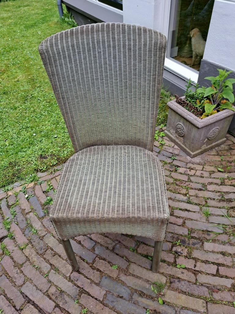 Stevige groene  Lloyd Loom stoel, Huis en Inrichting, Ophalen, Gebruikt, Overige kleuren, Eén