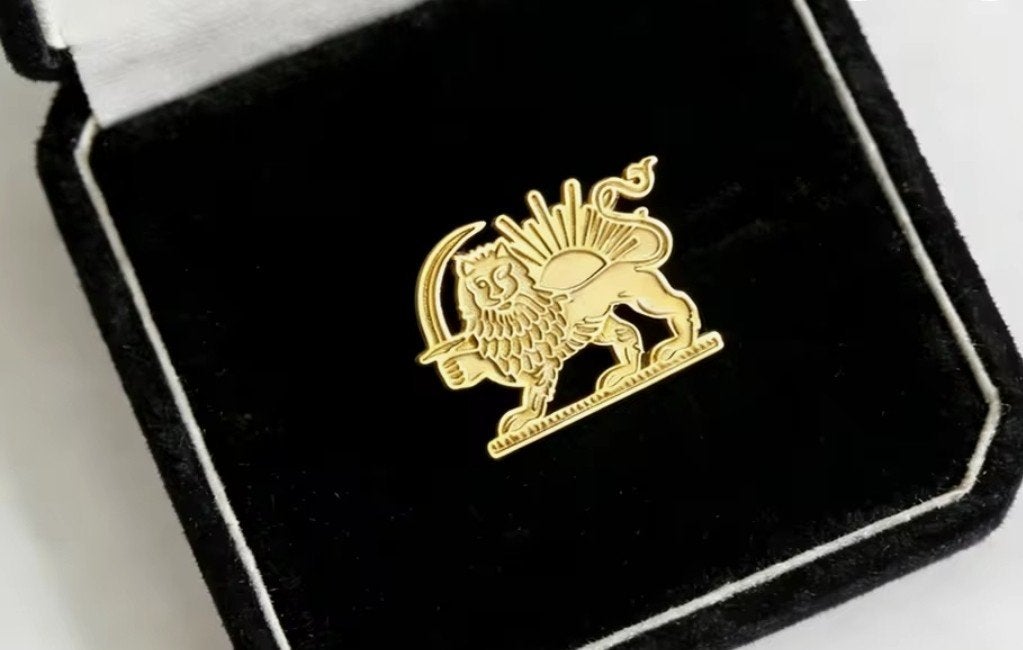 Shir o Khorshid Pin - Perzische Leeuw en Zon Speld, Overige materialen, Minder dan 4 cm, Nieuw, Ophalen of Verzenden