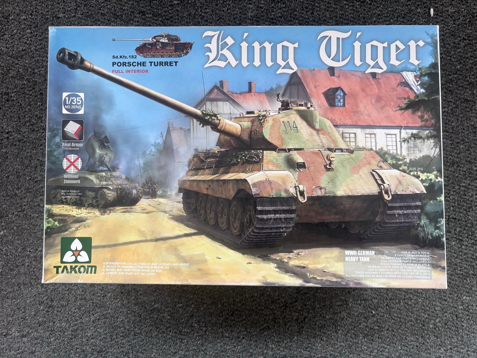 Takom King Tiger Sd.Kfz. 182 Porsche Turret 1:35, Overige merken, Tank, 1:32 tot 1:50, Nieuw