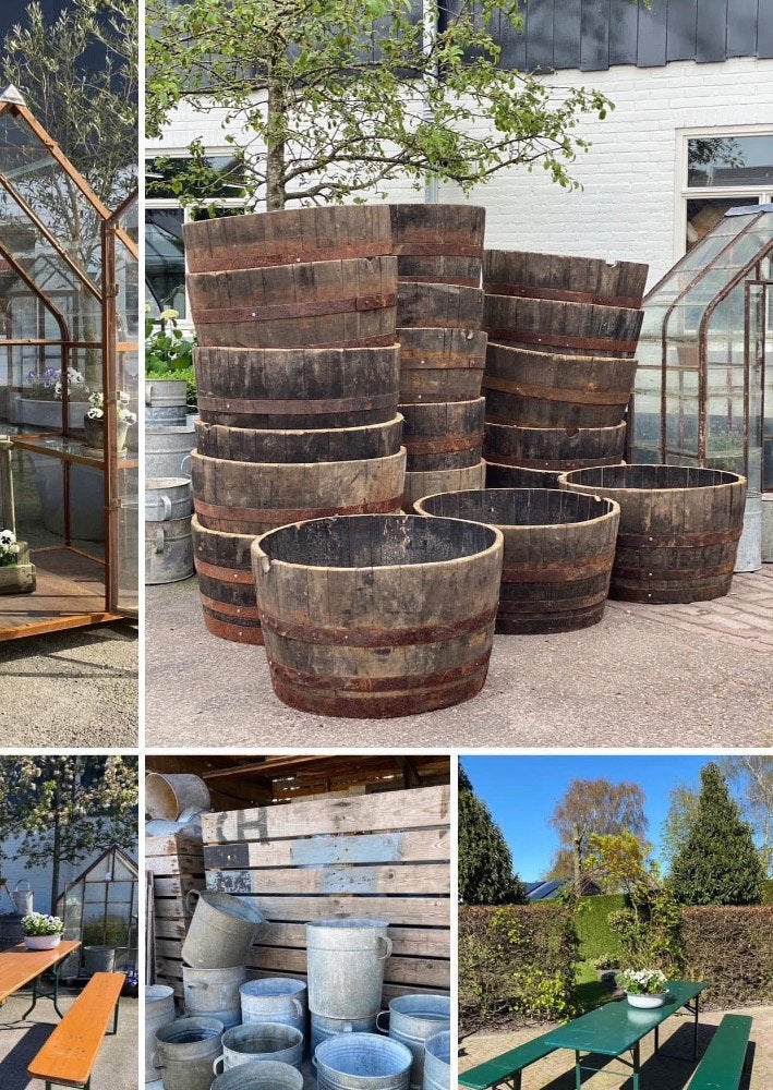 Bloembak Plantenbak, Ophalen, Zo goed als nieuw, Rond, Hout
