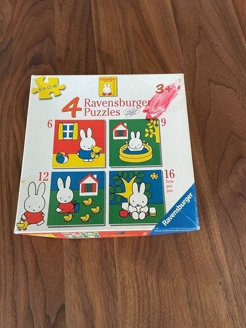Ravensburger 4 puzzels Nijntje, Kinderen en Baby's, Speelgoed | Kinderpuzzels, Ophalen, 10 tot 50 stukjes, Zo goed als nieuw, 2 tot 4 jaar
