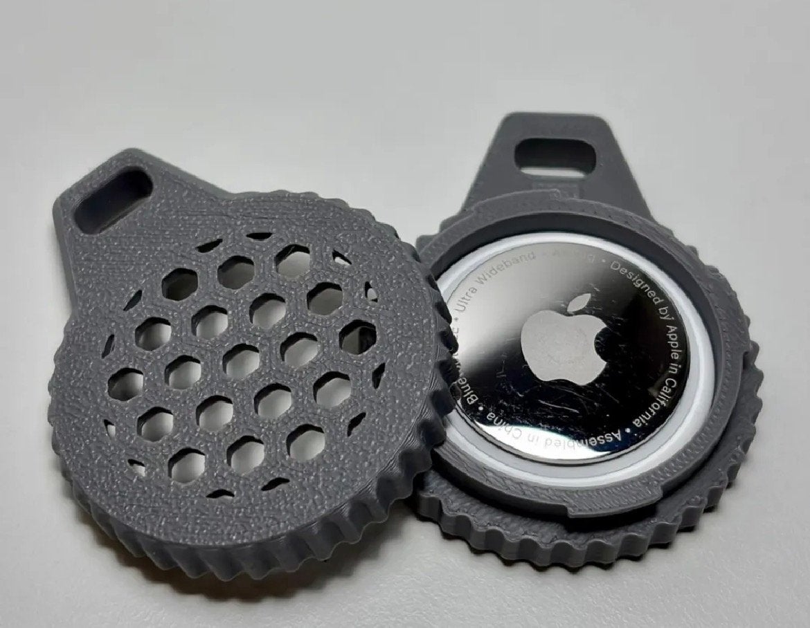 Apple AirTag Sleutelhanger / Case | Hex Design | Zwart, Ophalen of Verzenden, Nieuw