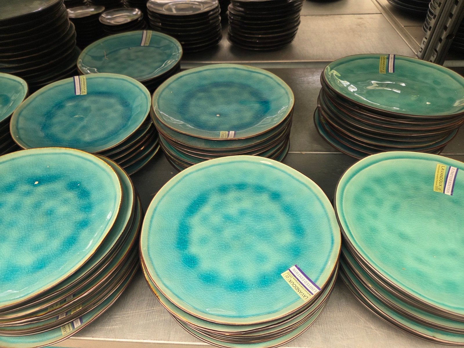 Mooie turquoise borden - Lavandoux, Ophalen of Verzenden