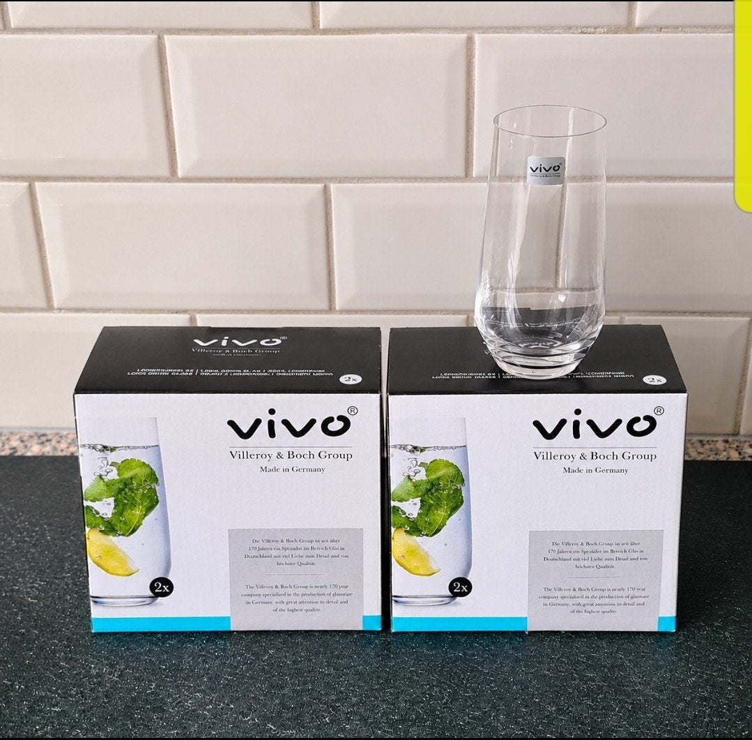Vivo Villeroy & Boch Group glazen (2x2 stuks), nieuw in doos, Ophalen, Nieuw, Overige merken, Glas