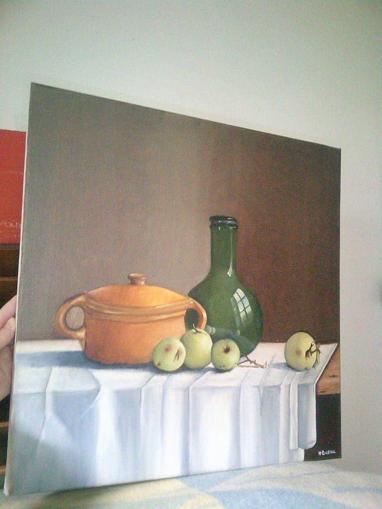 Schilderij keukentafereel, Antiek en Kunst, Verzenden