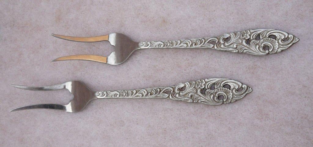 2 mooie oude vorkjes Nieuwpoort Silverplated, Ophalen of Verzenden
