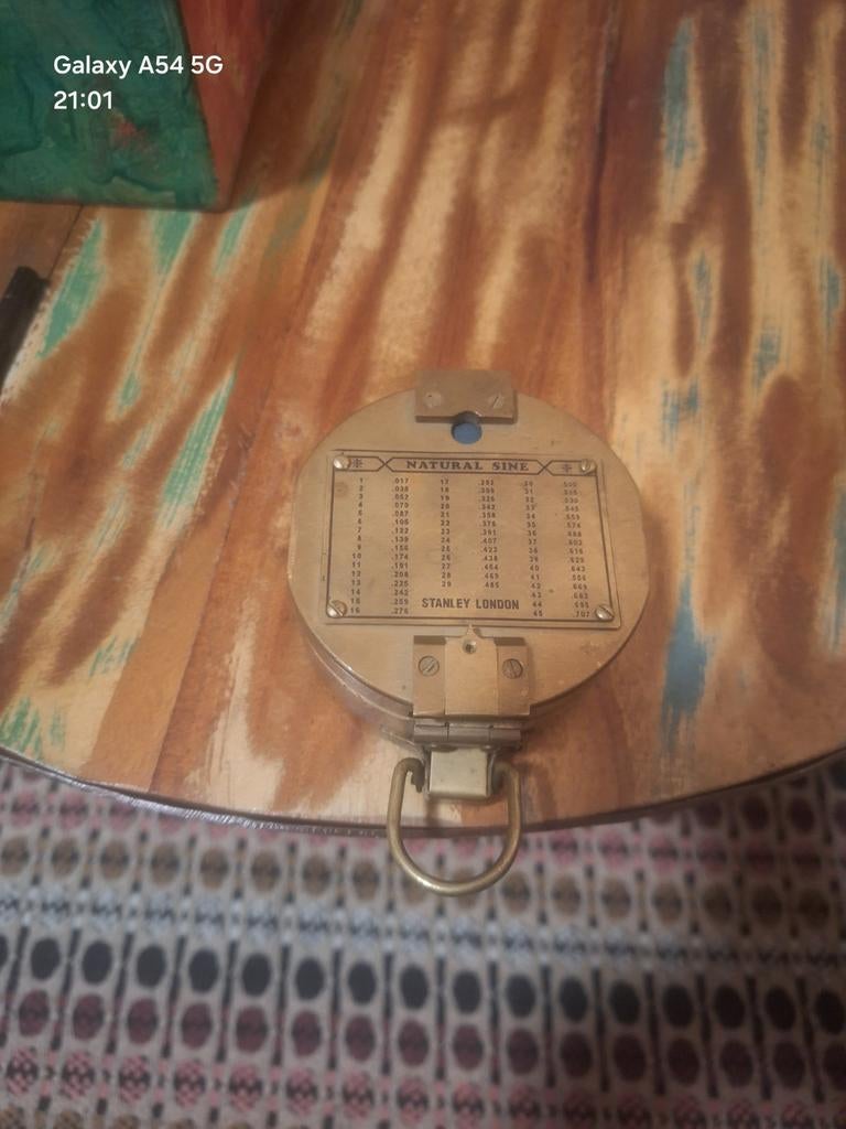 Stanley London Natural Sine Brass Magnetometer Pocket Compas, Ophalen of Verzenden