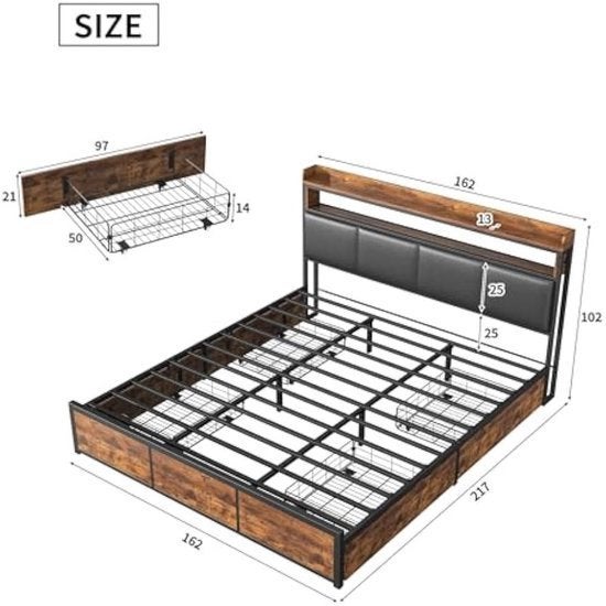 Bedframe – Bedkast – Nachtkastje – Opberglade, Corvance B.V., Verzenden, Nieuw, Corvancebol@gmail.com