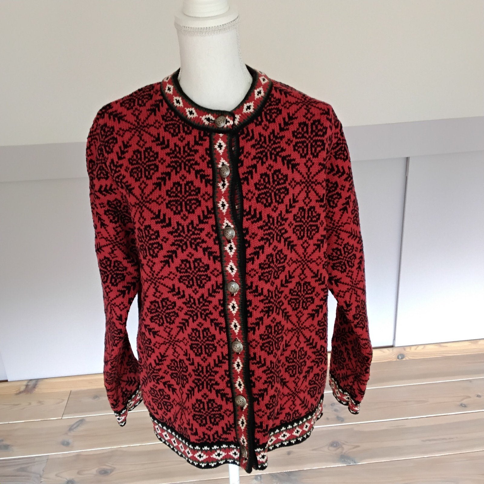 L.L Bean noors folklore vest maat m/l, Ophalen of Verzenden, Zo goed als nieuw, Rood