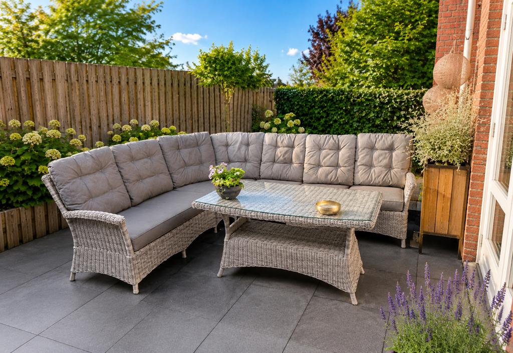Ruime XL ( extra groot ) Lounge set Tuinset wicker 235x300cm, Tuin en Terras, Tuinsets en Loungesets, Zo goed als nieuw, Tuinset