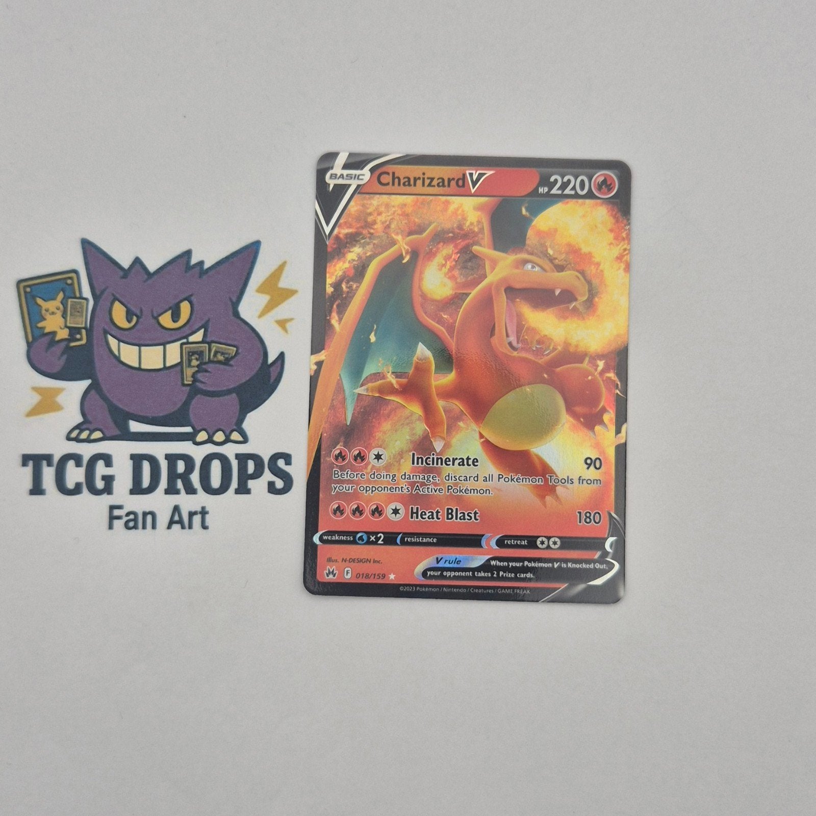 Charizard V CRZ018/159 Crown Zenith, Ophalen of Verzenden, Zo goed als nieuw, Losse kaart, Foil