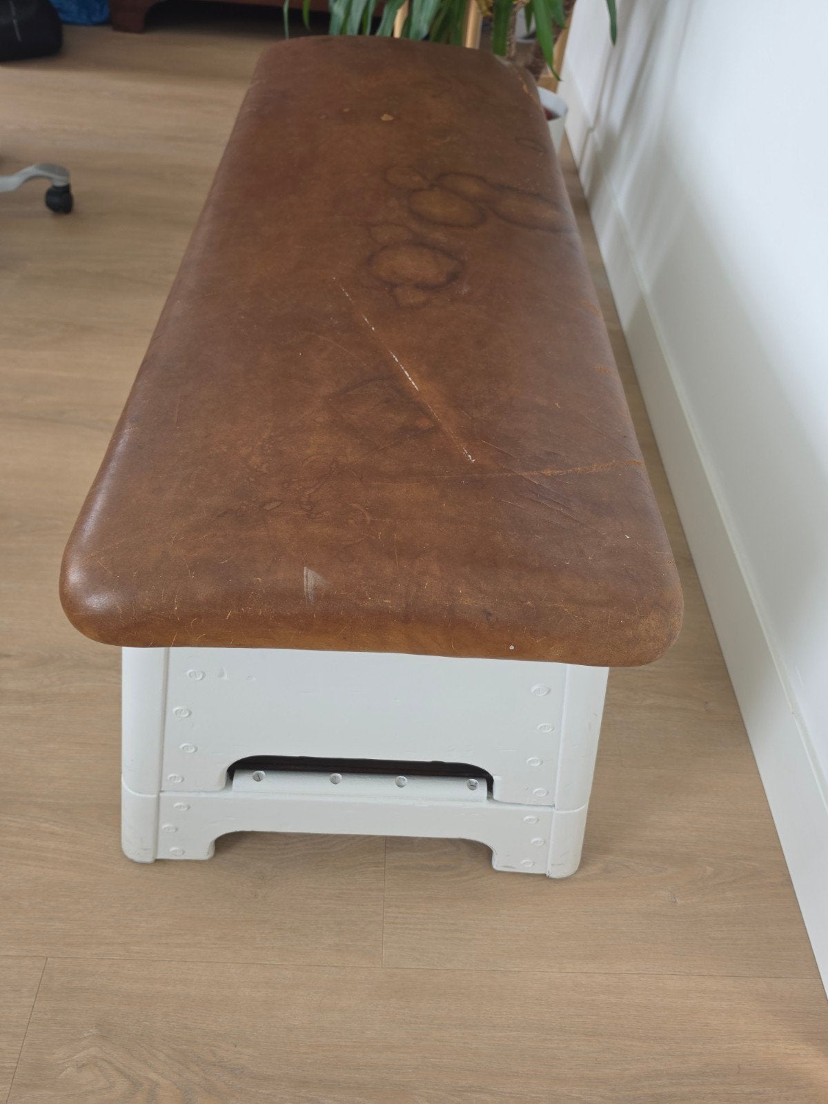 Vintage turnbank / gymbank als unieke zitbank, Huis en Inrichting, Ophalen, Gebruikt, Minder dan 75 cm, 150 tot 200 cm