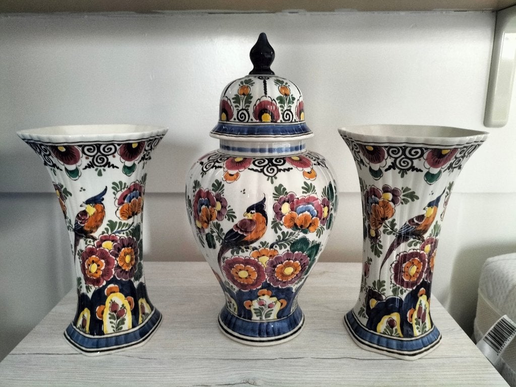 vintage vazen handgeschilderd, Antiek en Kunst, Ophalen