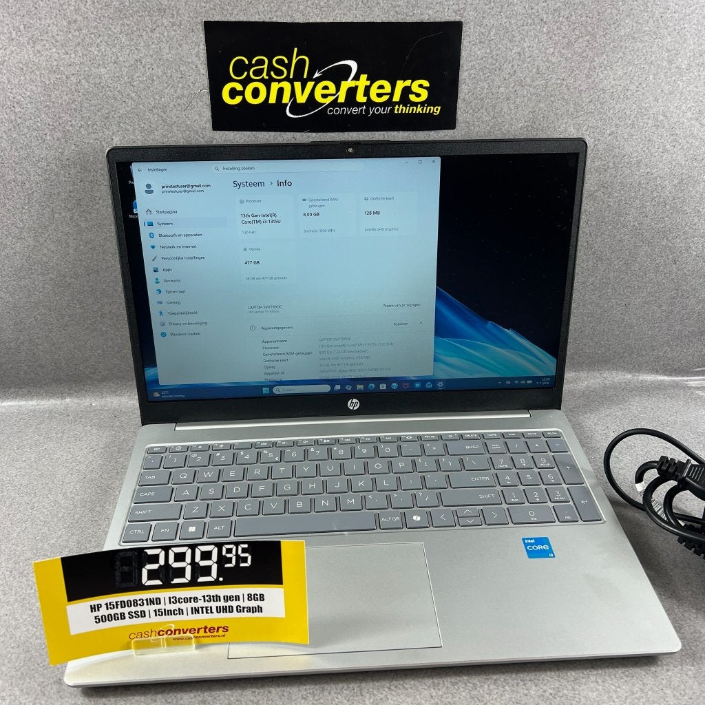 Laptop HP I3 Core- 13th gen | 8GB | 500GB SSD | 15" | 407905