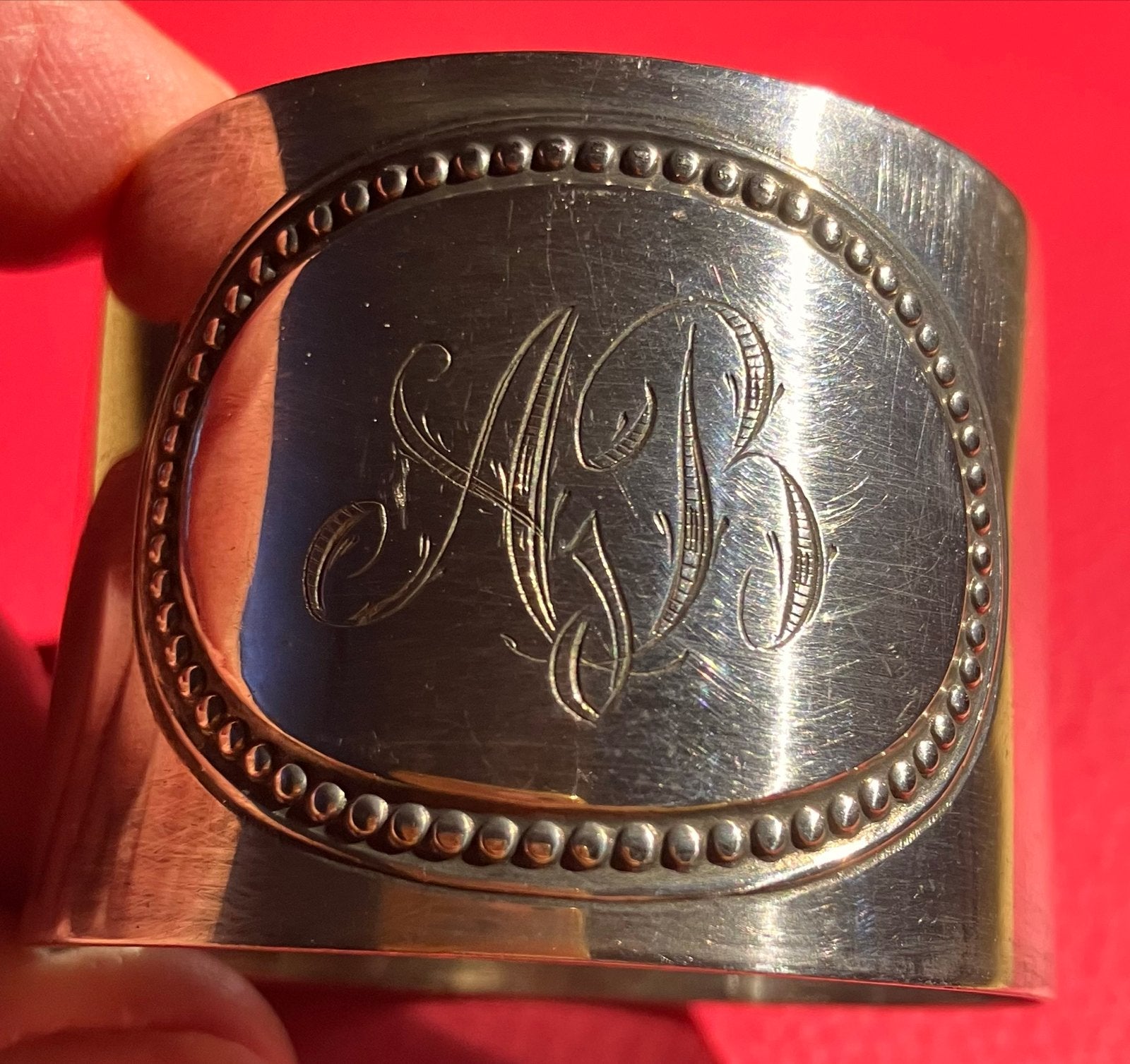 Servetring, alpacca zilver, handgemaakt, uniek, Ophalen of Verzenden, Zilver
