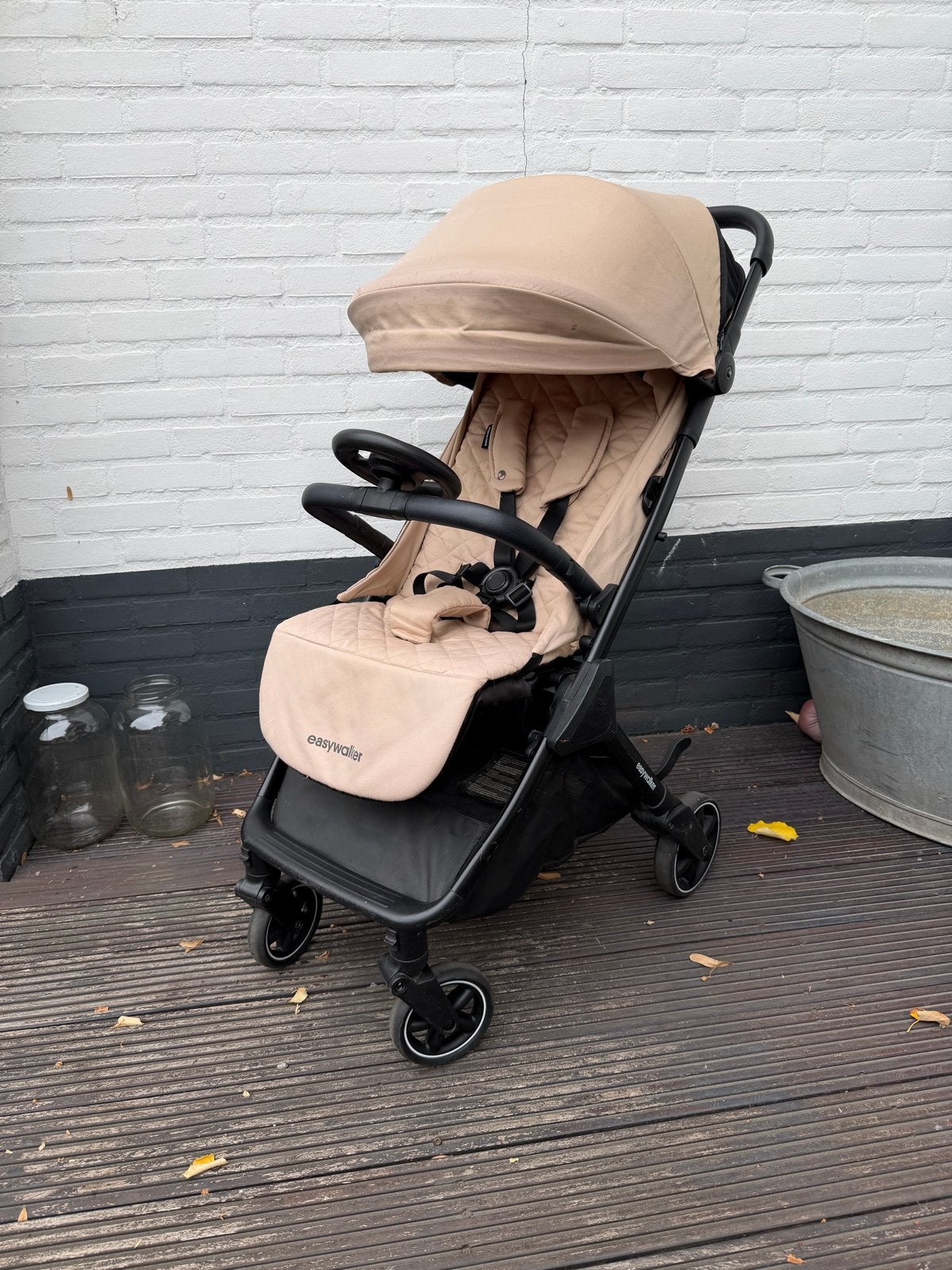 Easywalker Jackey Buggy Sand Taupe met accessoires, Ophalen, Gebruikt, Overige merken, Regenhoes