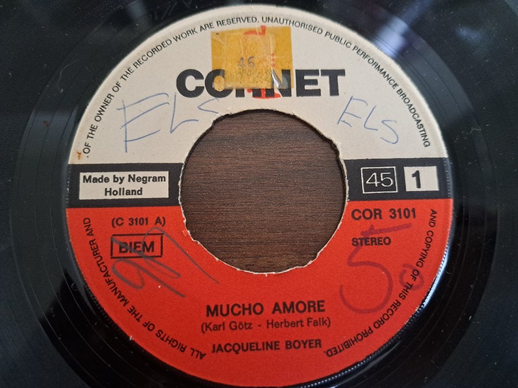 Jacqueline Boyer – Mucho Amor, 7 inch, Ophalen of Verzenden, Zo goed als nieuw, Pop