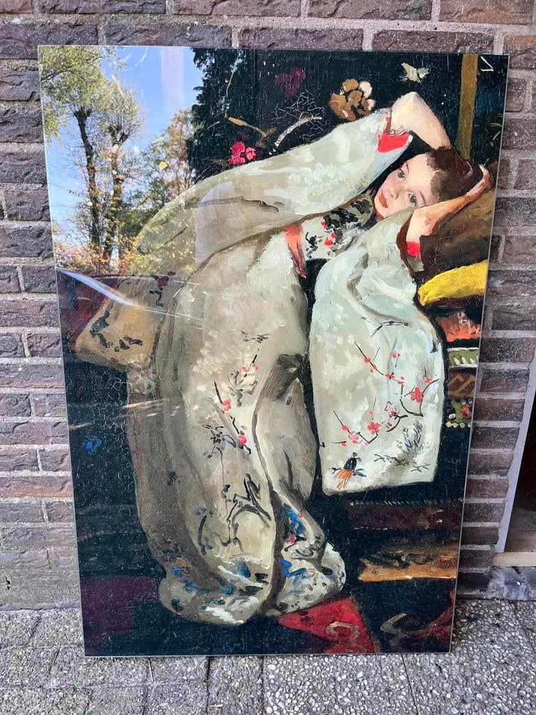 Breitner meisje in een kimono (glasplaat) 80x120, Ophalen