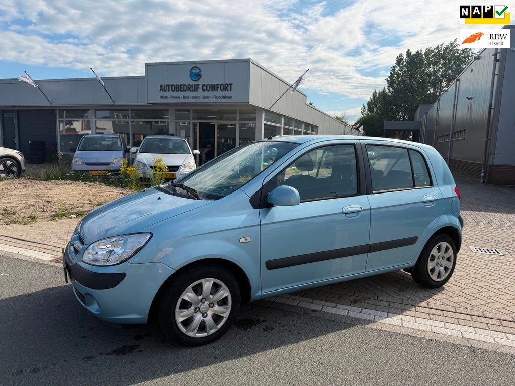 Hyundai Getz 1.4i Active Sense. • LAGE KM’S •, Auto's, Hyundai, Voorwielaandrijving, Zwart, 4 cilinders, Blauw