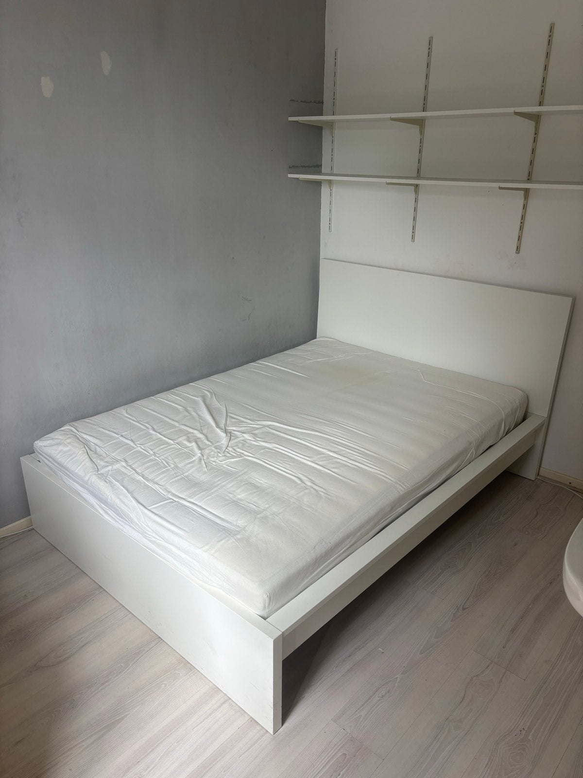 Ikea bedframe 140x200 cm wit, Huis en Inrichting, Ophalen, Gebruikt, Wit, Tweepersoons