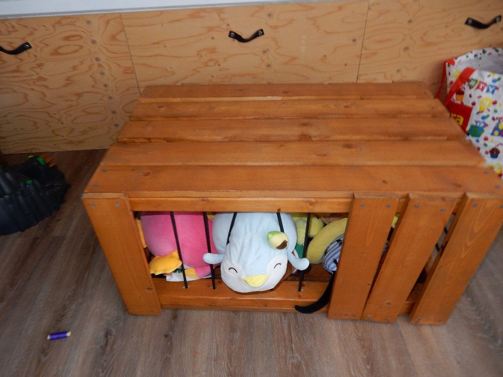 zelfgemaakte dieren transport kist voor knuffels 60 x 90 cm, Huis en Inrichting, Woonaccessoires | Kisten, Ophalen, Zo goed als nieuw