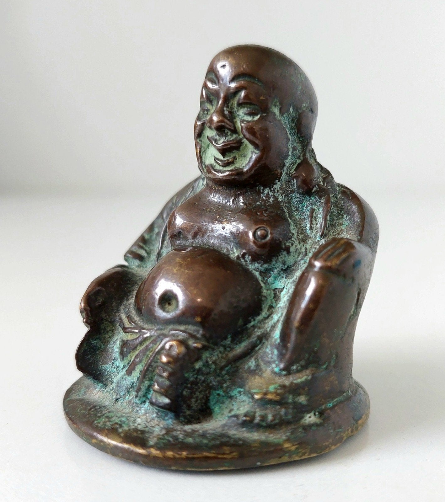 Antiek Bronzen Buddha Boedha Boeddha Beeldje Brons, Ophalen of Verzenden