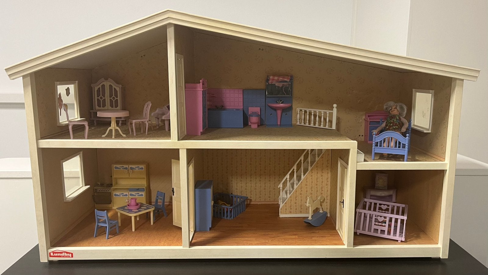 Prachtig vintage Lundby poppenhuis met inrichting, Verzamelen, Ophalen of Verzenden, Gebruikt, Poppenhuis