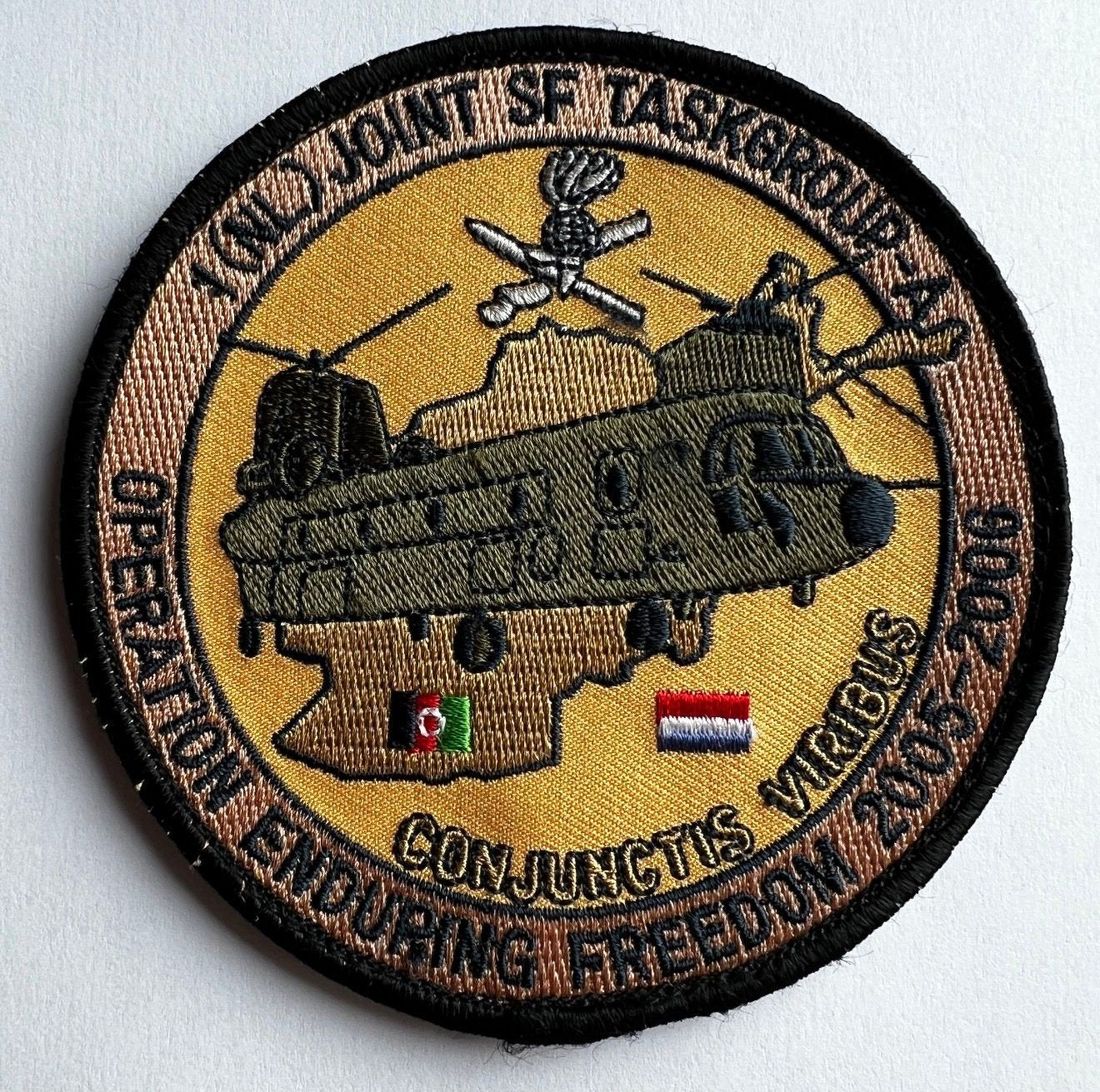 Patch KLU KCT OEF 2005-2006 Joint SF Taskgroup-A, Ophalen of Verzenden, Luchtmacht, Nederland, Embleem of Badge