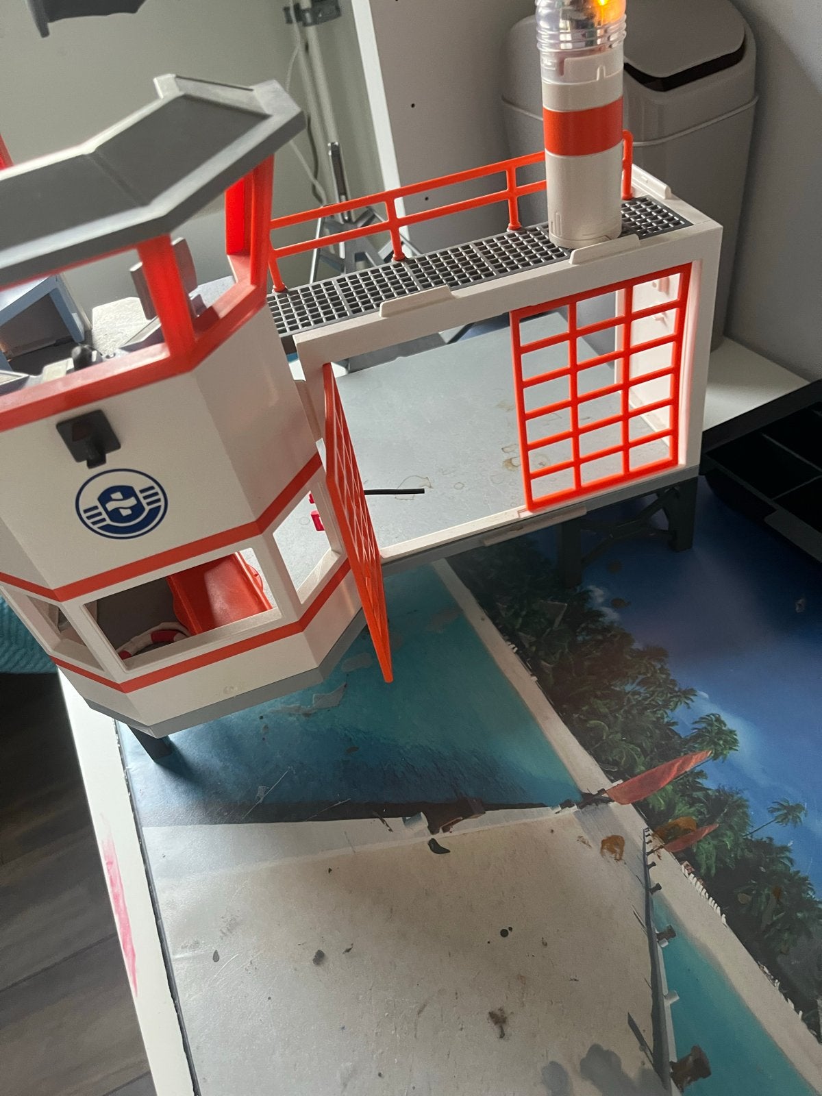 Playmobil Brandweerkazerne met controlekamer, Gebruikt, Gebouw, Complete set, Ophalen of Verzenden