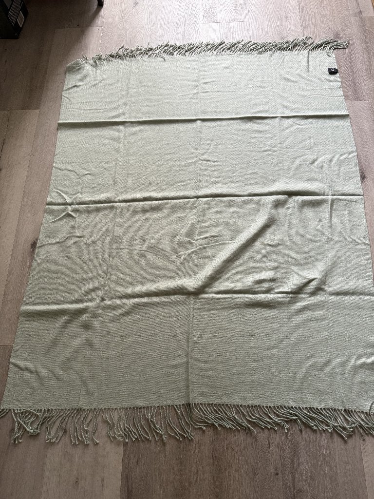 Collection PUUR Plaid – Lichtgroen – 150  125 cm – Franjes, Overige kleuren, 125 cm, Zo goed als nieuw, Plaid
