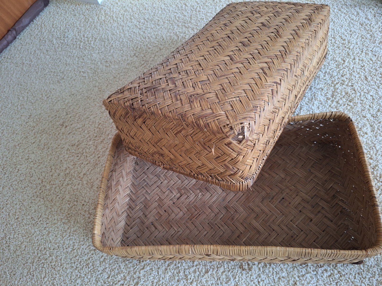 Antieke rieten koffer - Vintage opbergkist, Ophalen