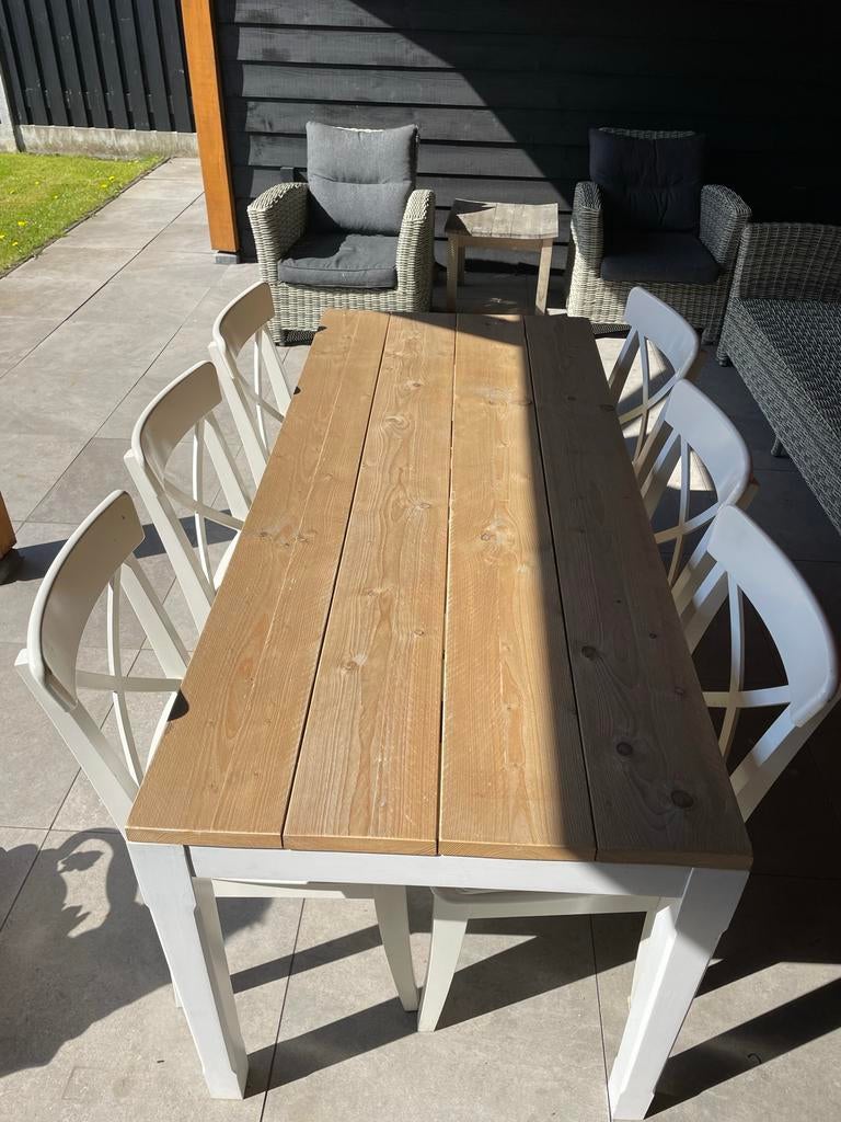 6 Witte Stoelen Ikea INGOLF - ROSENTORP, Huis en Inrichting, Stoelen, Ophalen, Gebruikt, Wit, Hout