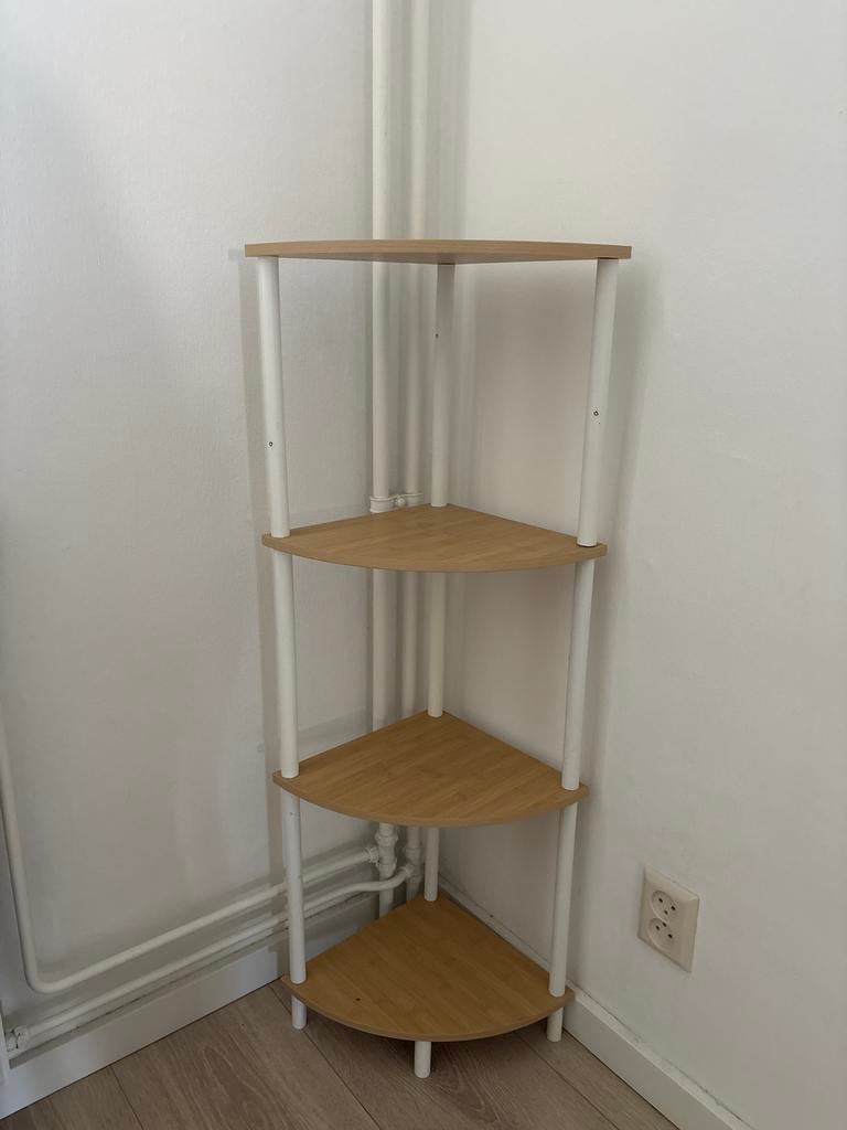 Hoekrekje met 4 planken - Bamboe en wit, Ophalen, Gebruikt