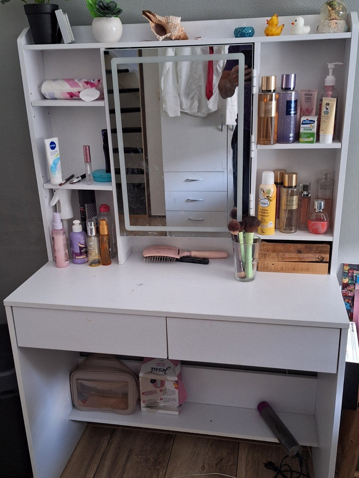 Make-up tafel met verlichting (3 standen), Ophalen, Gebruikt, 100 tot 150 cm, 50 tot 100 cm