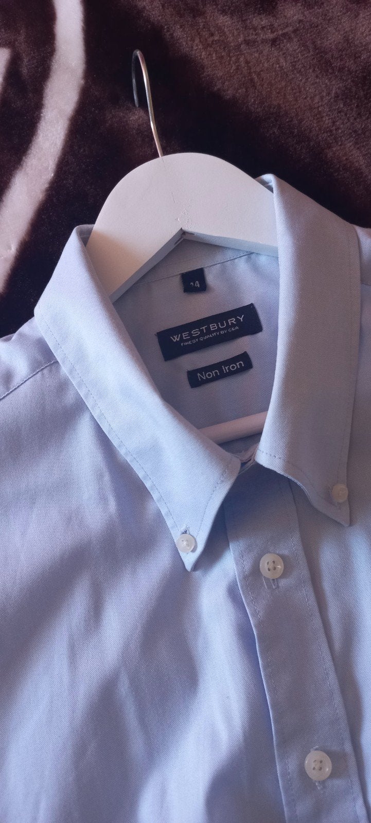 Westbury Non Iron herenoverhemd lichtblauw boord 44 (XL), Kleding | Heren, Westbury, Gedragen, Halswijdte 43/44 (XL), Verzenden
