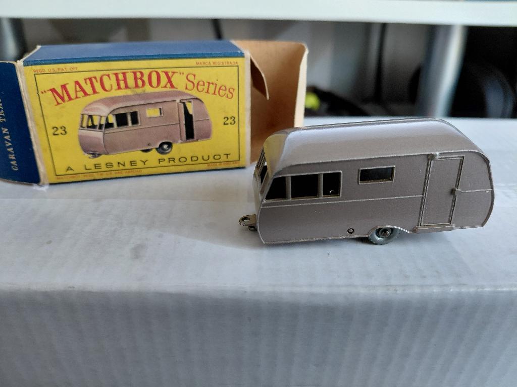 Matchbox 23c Bluebird Caravan Type "D" Doos, Ophalen of Verzenden, Zo goed als nieuw, Auto