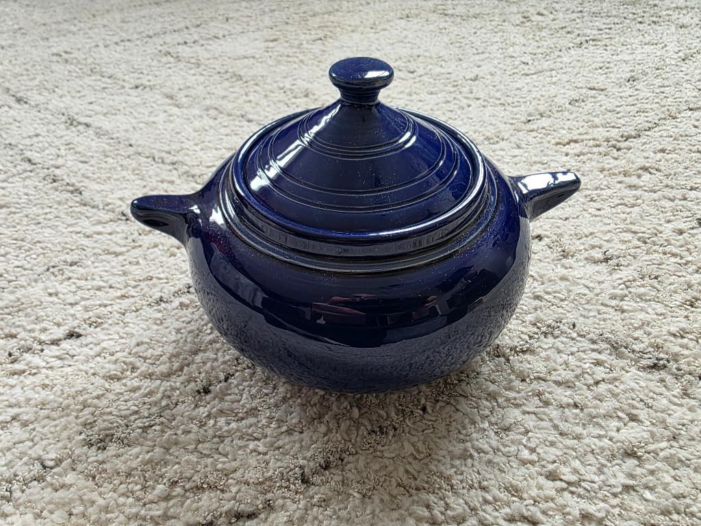 Blauw potje met deksel, Ophalen of Verzenden
