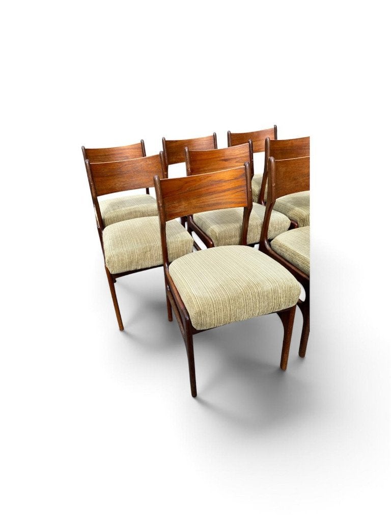 8x Deens Design Stoelen, Huis en Inrichting, Stoelen, Ophalen, Gebruikt, Bruin, Mid-century / Deens design / Danish / Scandinavisch / Vintage