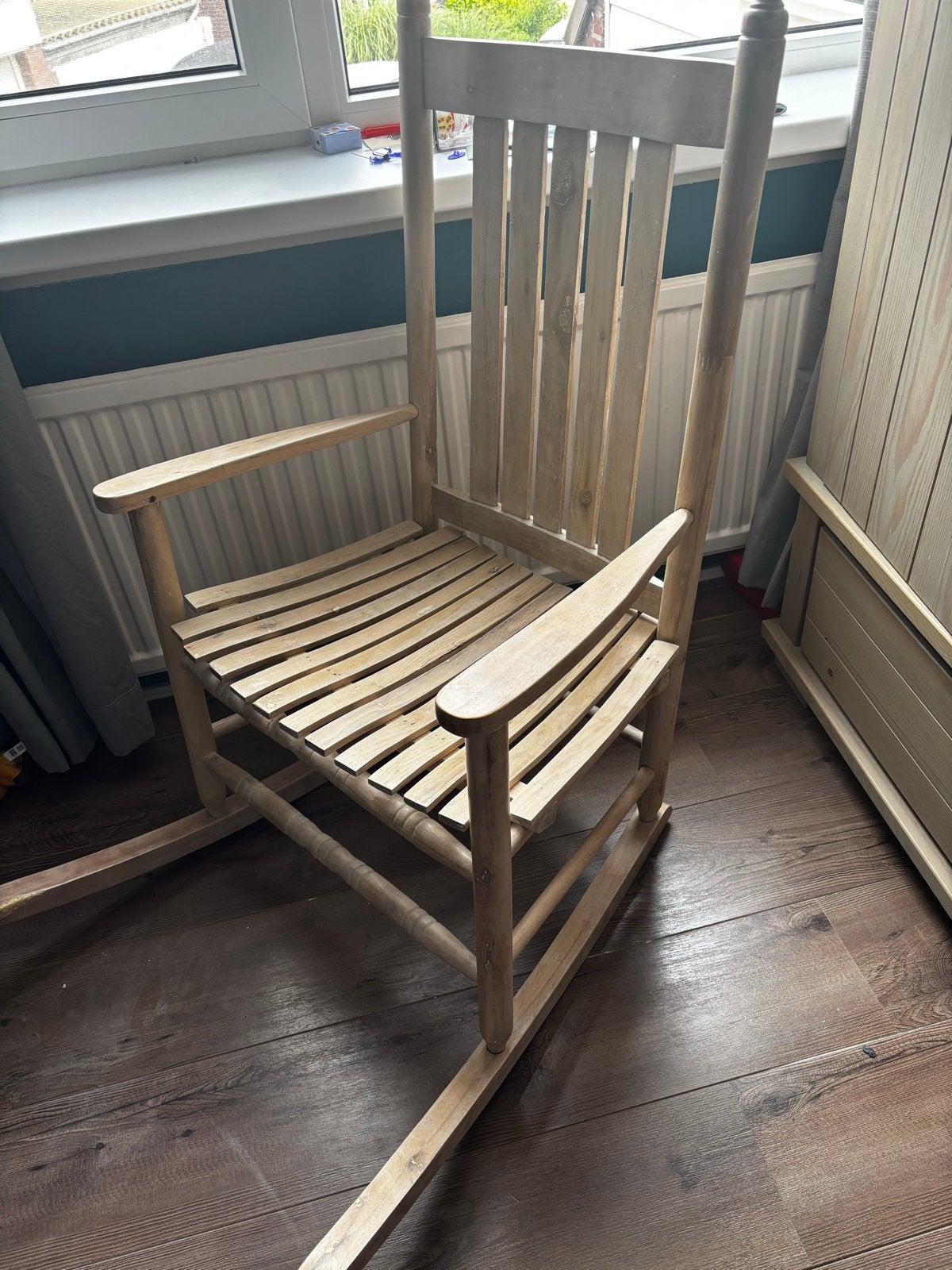 Houten schommelstoel, Huis en Inrichting, Stoelen, Ophalen, Gebruikt, Overige kleuren, Eén