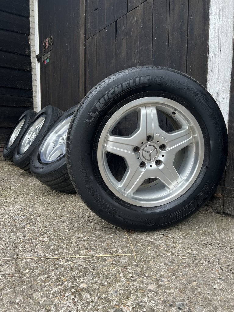 5x130 originele Mercedes G55 AMG W463 velgen Michelin zomer