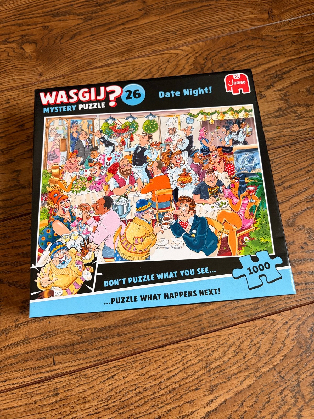 Nieuw: Wasgij? Mystery Puzzel 26 Date Night! 1000 stukjes, Ophalen of Verzenden, 500 t/m 1500 stukjes, Nieuw, Legpuzzel