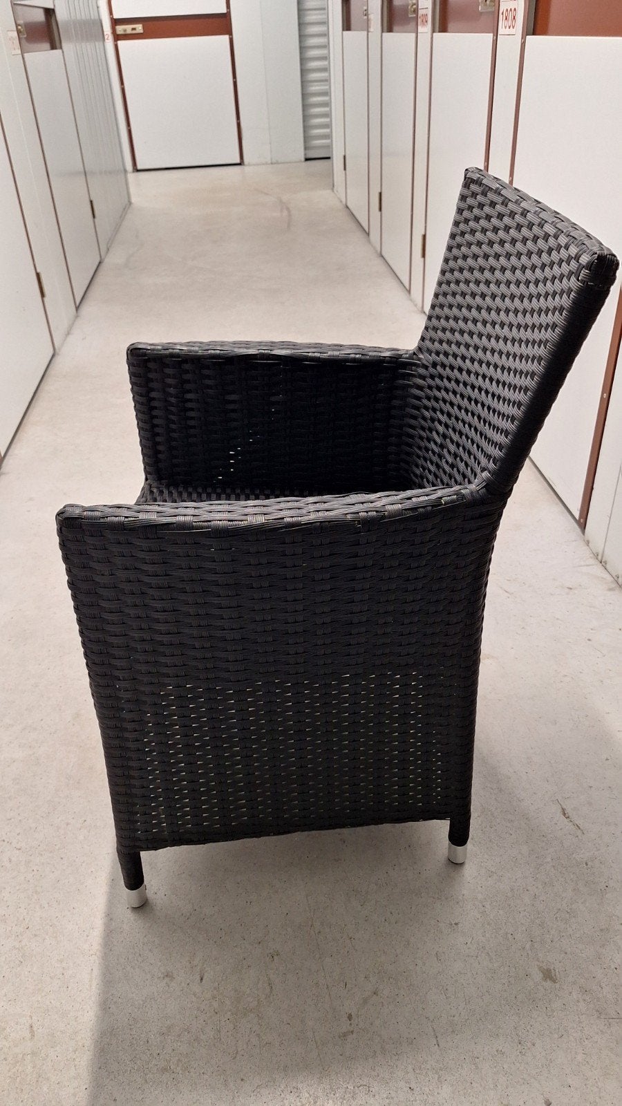 Zwarte Wicker Tuinstoel met Kussen, Ophalen, Gebruikt, Zwart, Modern, Tuinmeubilair