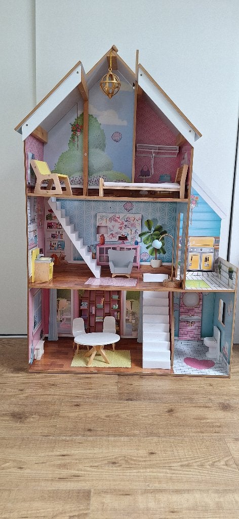 Poppenhuis kidkraft incl accessoires, Ophalen, Gebruikt, Poppenhuis