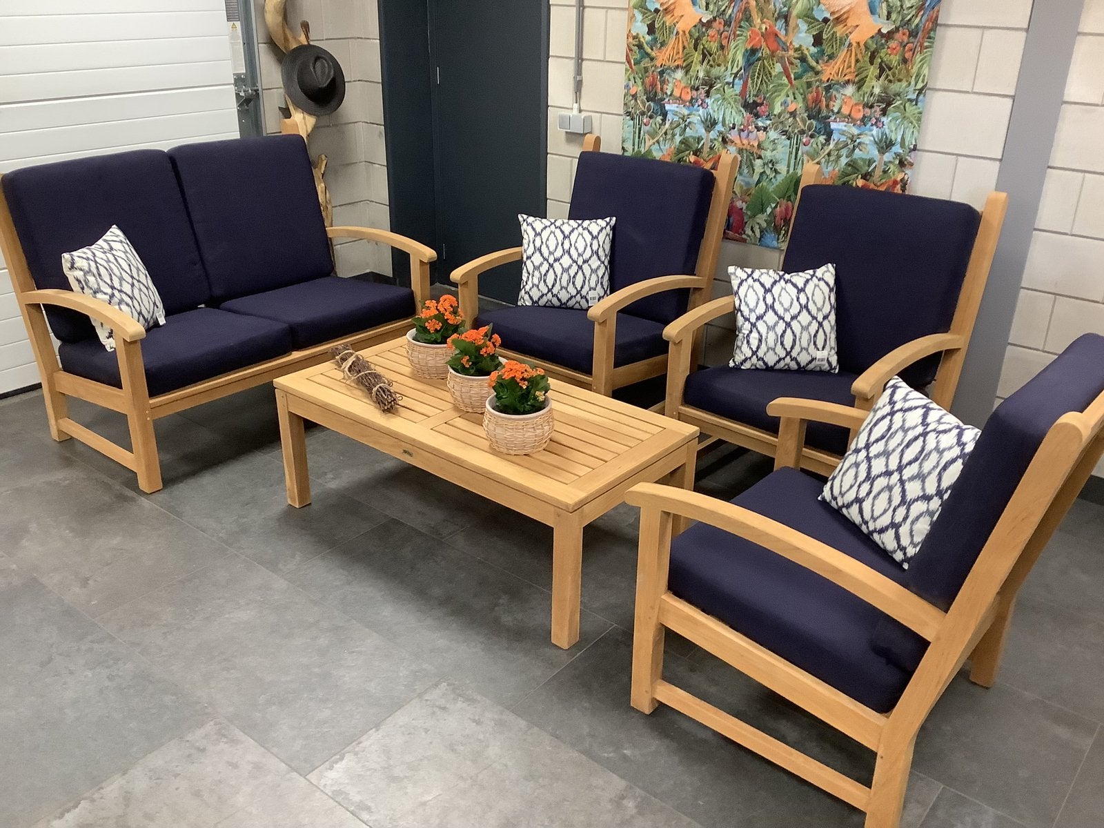 Pracht Hoogwaardig loungeset Teak , bied plaats aan 5 pers., 5 zitplaatsen, Teakhout, Ophalen of Verzenden, Loungeset