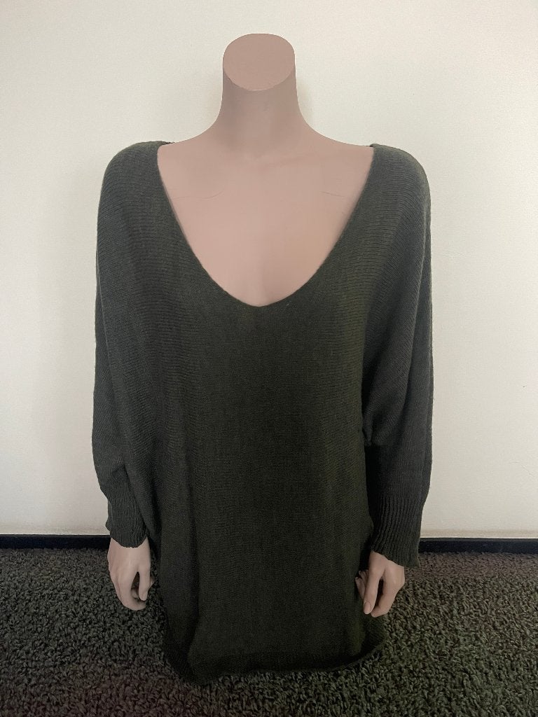 ZGAN Legergroene trui, maat 44, Kleding | Dames, Ophalen of Verzenden, Zo goed als nieuw, Maat 42/44 (L), Groen