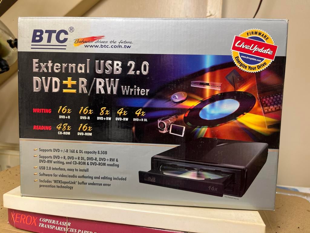 BTC Externe USB 2.0 DVDR/RW Brander, Nieuw, Ophalen of Verzenden, Windows, Extern