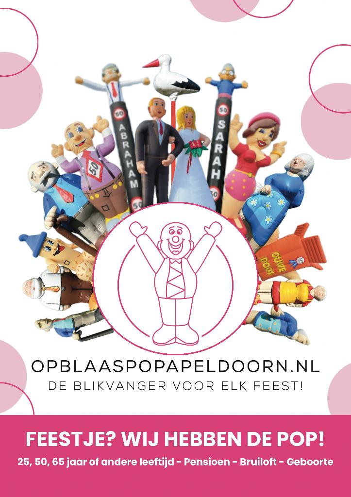 Abraham of Sarah Pop Huren in Apeldoorn, OpblaaspopApeldoorn, Ophalen, Zo goed als nieuw, Abraham of Sarah